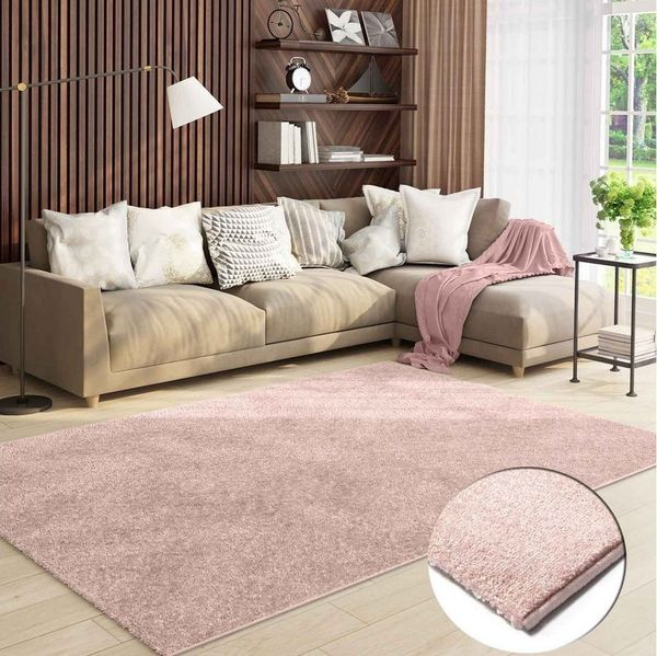 Vimoda Teppich Teppich Wohnzimmer Kurzflor, Rechteckig, Höhe: 8 mm, Teppich Einfarbig weich gewebt, Modern, in Versch. Größen & Farben