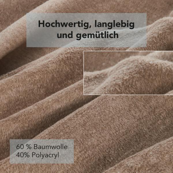 La Vida Sesselschoner Überwurf Tages-Decke in braun - Oeko-TEX® Zertifiziert, 200x50 cm, Sofaläufer mit Fransen, Baumwollmischung bis 40 °C waschbar, Schutz für Sessel, Sofa, Couch & Bett…