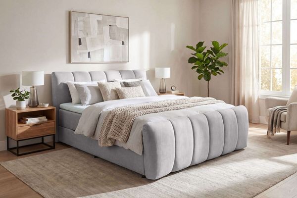 OTTO home Boxbett DORA, Doppelbett inkl. Bettkasten, Federkernbett, Breiten: 160, 180 cm, Boxbett: 5-Z-Taschenfederkern im Unterbau, Härtegrad 3, inkl. Topper