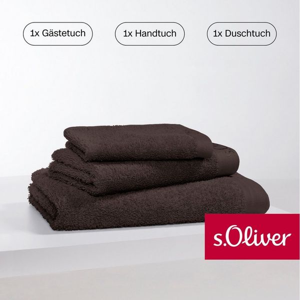 s.Oliver Handtuch Set s.Oliver, Premium Qualität, 600 gr/m², Walkfrottier (Set, 3-St), 1 Gästetuch 30x50 cm, 1 Handtuch 50x100 cm, 1 Duschtuch 70x140 cm