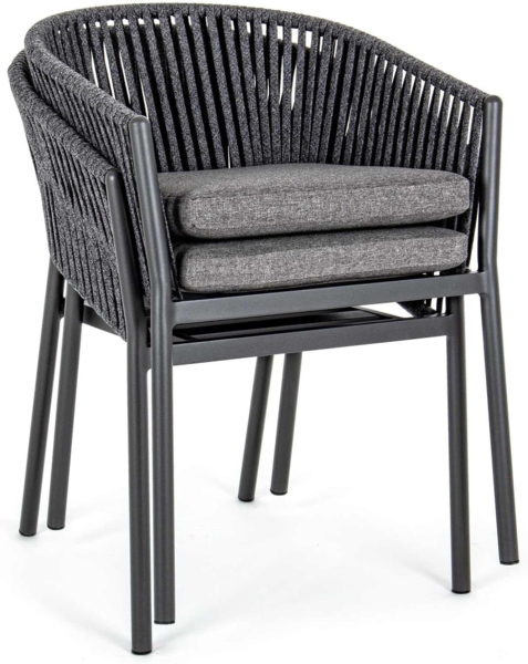 Gartenstuhl Florencia mit Armlehnen, Anthrazit Bild 5