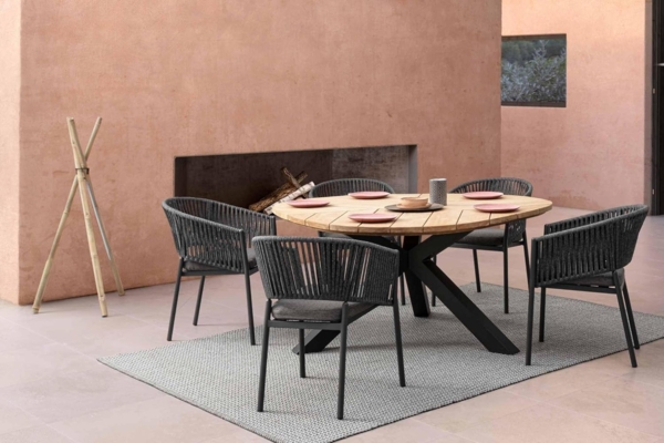 Gartenstuhl Florencia mit Armlehnen, Anthrazit Bild 4