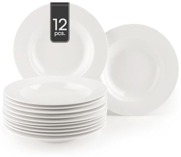 Home4You Suppenteller, Ø 21,5 cm, Bone China, Spülmaschinenfest, (12 St)