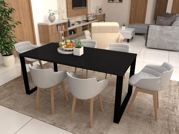 POKAR Tischplatte 2,5 cm Massiv Schreibtischplatte Bürotischplatte für Schreibtisch, Esstisch FSC-zertifizierte, Schwarz, 120 x 80 x 2,5 cm Bild 2