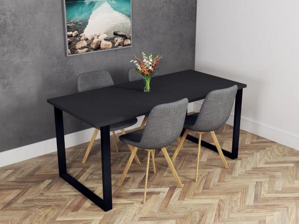 POKAR Tischplatte 2,5 cm Massiv Schreibtischplatte Bürotischplatte für Schreibtisch, Esstisch FSC-zertifizierte, Schwarz, 120 x 80 x 2,5 cm Bild 6