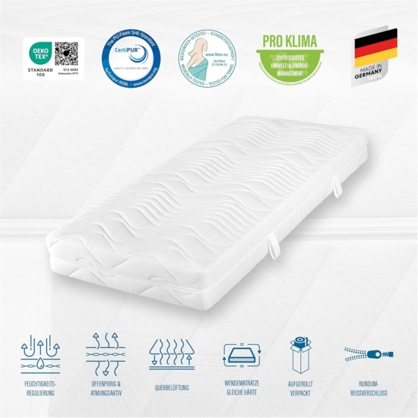 Beco 'Maxima Plus' Taschenfederkernmatratze mit waschbarem Bezug, H4, 22 x 160 x 200 cm Bild 6