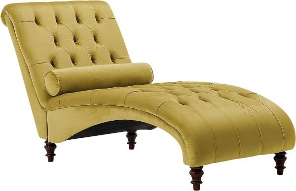 Chaiselongue Samtstoff senfgelb MURET