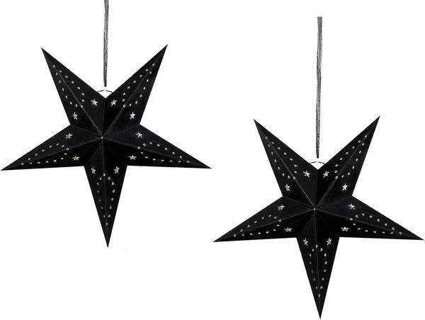 Wanddekoration 2er Set LED MOTTI Stern 45 cm Schwarz