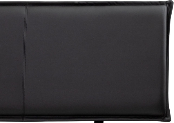 Möbel-Eins CURBY Wangenbett mit Polster-Kopfteil, Material Massivholz, rustikale Altholzoptik, Fichte gebürstet Vintage 160x200 cm Kunstleder Schwarz ohne Steppung Bild 3