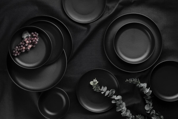 Tafelservice (16-teilig), 'CRT16YS740170', Mattschwarz