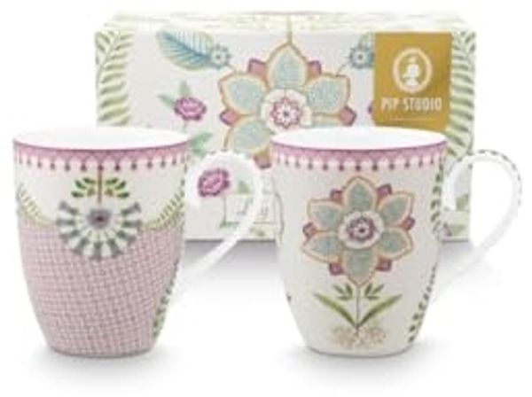PiP Studio Tasse Henkelbecher-Set Lily & Lotus Lila (350ml) (2-teilig)