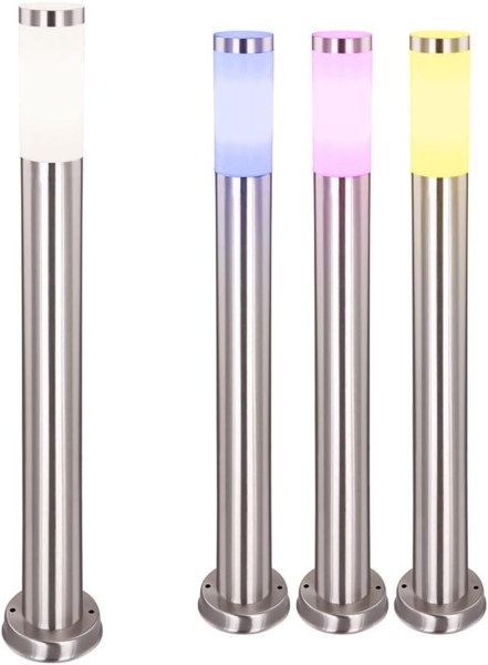 RGB LED Stehleuchte, Edelstahl, opal, H 80 cm, BOSTON