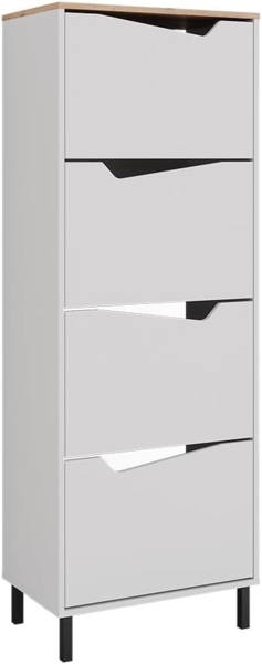 Schuhkipper Marelle Weiß/Artisan 60 x 167.4 cm mit 4 Fächern Vicco