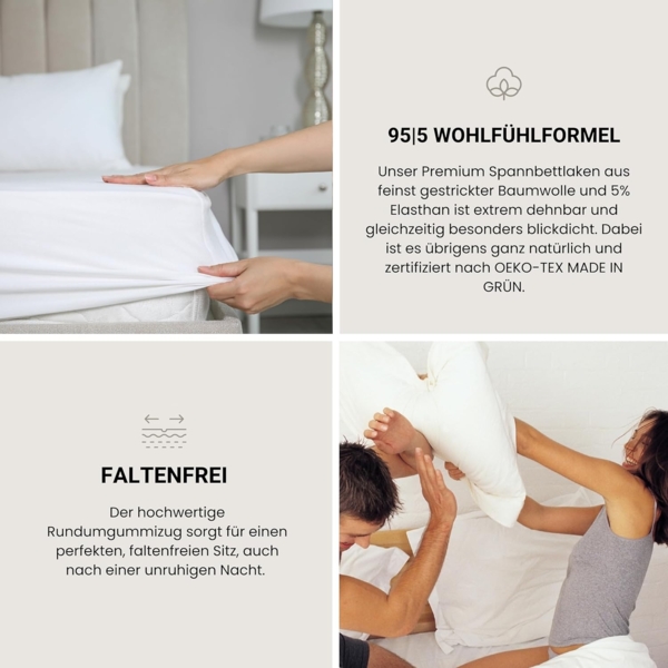 Schiesser 'Flexi' Spannbettlaken mit Gummizug, Jersey / Elasthan, Anthrazit, 180x200 cm Bild 5