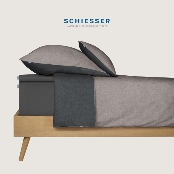 Schiesser 'Flexi' Spannbettlaken mit Gummizug, Jersey / Elasthan, Anthrazit, 180x200 cm Bild 4