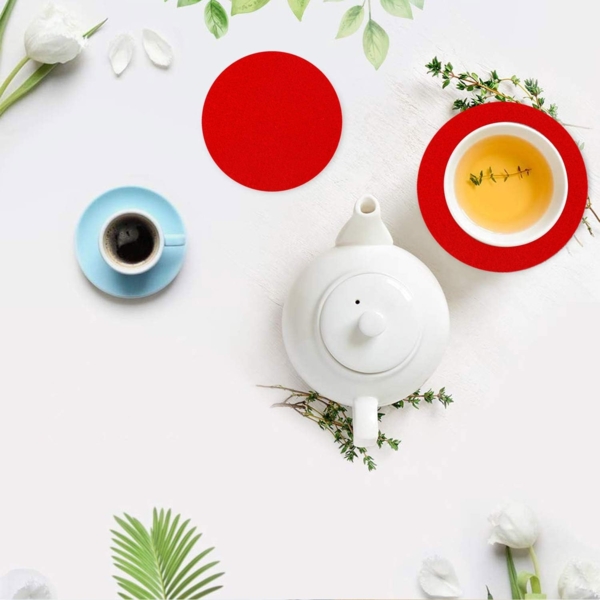 wortek Getränkeuntersetzer Filz-Untersetzer Rund für Gläser 8er Tischset, Zubehör für Tisch & Gläser, Set, 8-tlg, cm Bild 6