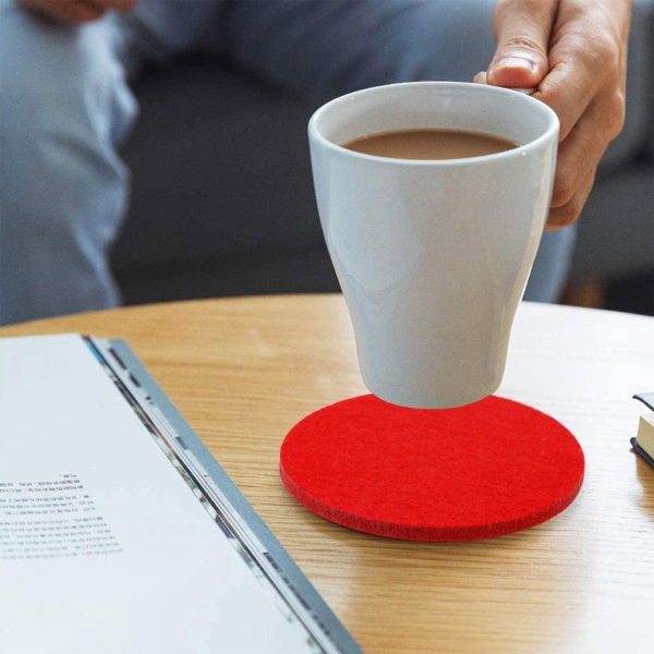 wortek Getränkeuntersetzer Filz-Untersetzer Rund für Gläser 8er Tischset, Zubehör für Tisch & Gläser, Set, 8-tlg, cm Bild 4