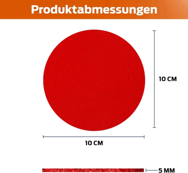 wortek Getränkeuntersetzer Filz-Untersetzer Rund für Gläser 8er Tischset, Zubehör für Tisch & Gläser, Set, 8-tlg, cm Bild 2
