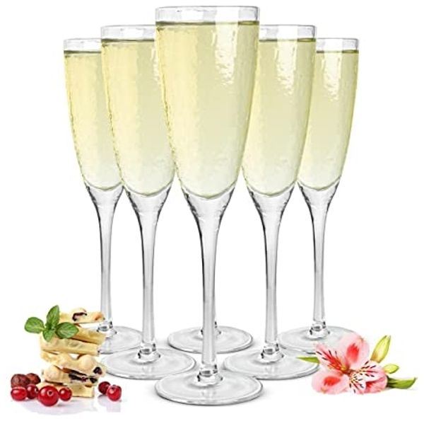 Sendez Handgemachte Sektgläser im 6er-Pack Champagnergläser Sektglas Prosecco