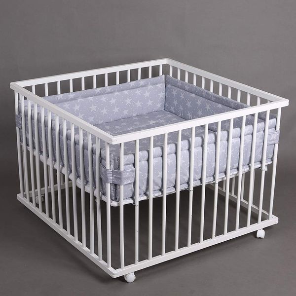 Laufgitter Laufstall Babylaufstall 100x100 cm Baby Krabbelgitter inkl. Stoffeinlage 49266-02