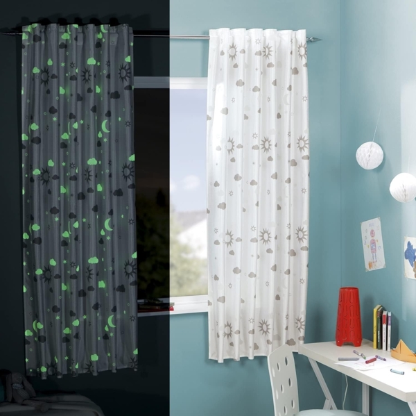 Delindo Lifestyle Gardine MAGIC (1 St), verdeckte Schlaufen, blickdicht, HxB: 175x140cm, Leuchtet in der Nacht