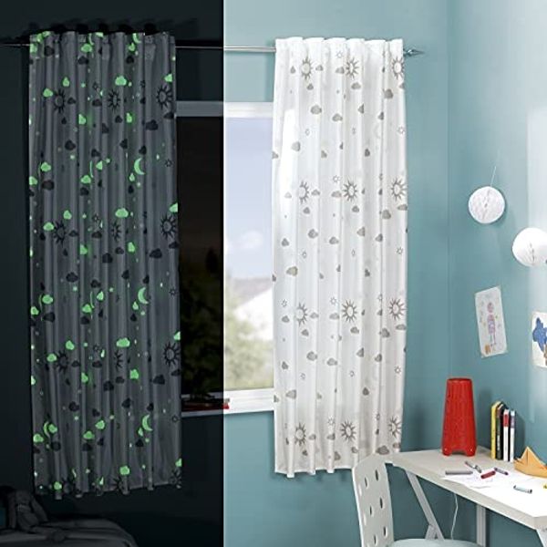 Delindo Lifestyle Gardine MAGIC (1 St), verdeckte Schlaufen, blickdicht, HxB: 175x140cm, Leuchtet in der Nacht
