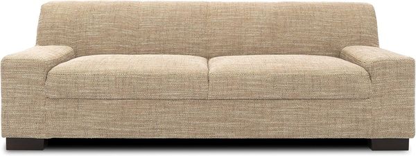 DOMO Collection Norma Sofa , 3-Sitzer Couch , 3er Garnitur, 212 x 85 x 74 cm , Strukturstoff beige braun
