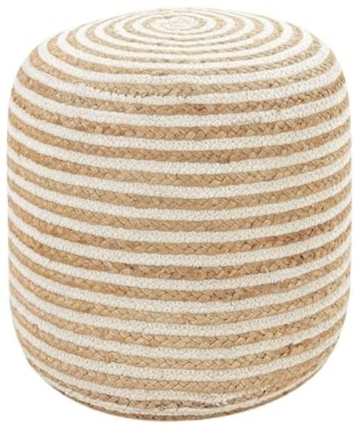 Pouf RESAFA Weiß Beige 40 cm 40 cm