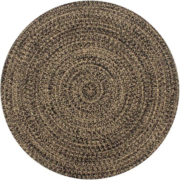 vidaXL Teppich Handgefertigt Jute Schwarz und Natur 120 cm 133726