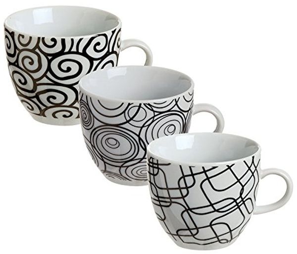 Excelsa Magic Black Set Tasse von The ohne Untertassenn, Keramik, Schwarz, 3 Stück