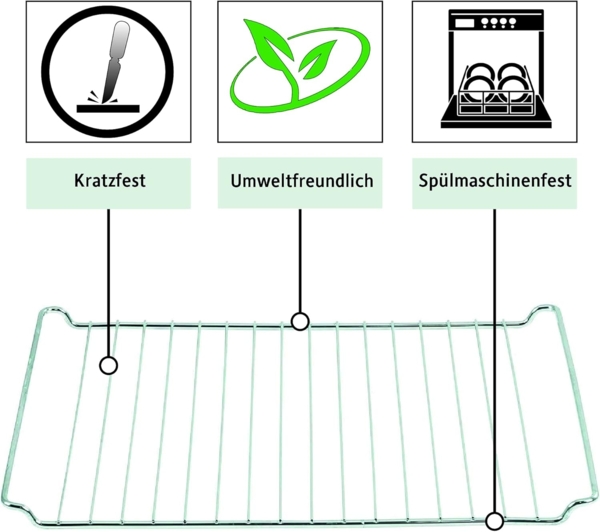 ICQN Backblech 455 x 375 mm Set, 30 und 60 mm Extra Tiefe mit Gitter, Emailliert, (Set, 3-St, 455x30 und 455x60 mm set mit Backofenrost), Passend für Bosch, Siemens, Neff, Constructa, Flavel, Fettpfanne Bild 3