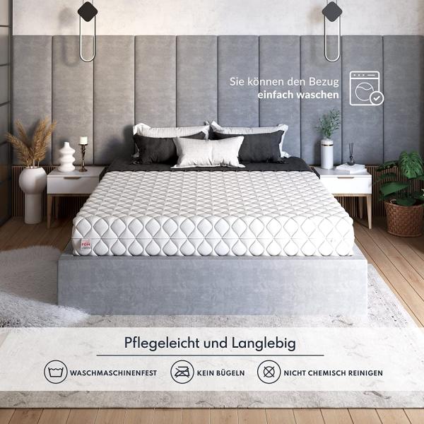 Matratze 80x200 cm Taschenfederkern 7 Zonen H3 H4 KEPLER Höhe 20 cm Jersey Bezug Bild 7