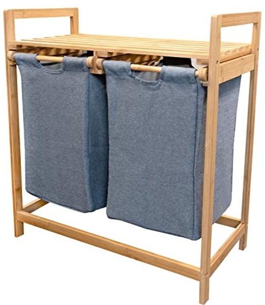 osoltus Bali Bambus Holz Wäschesortierer Wäschesammler 75 cm