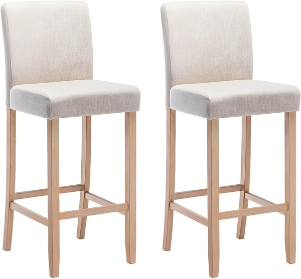 Vente-unique - Barhocker 2er-Set - Stoff - Beige - ROVIGO