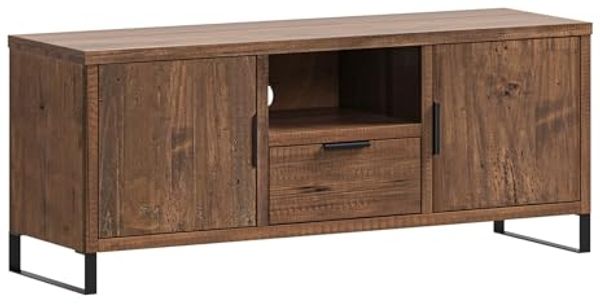 TV-Bank massivum Sydney Pinie dunkel 134x55x41 cm braun TV-Board Massivholz TV-Schrank Holz rustikales Wohnzimmer Lowboard