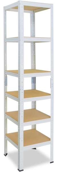 shelfplaza HOME 200x50x50 cm Schwerlastregal in weiß mit 6 Böden und 145 kg Traglast pro Boden