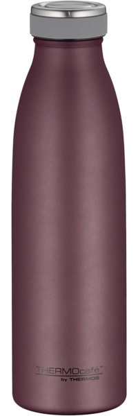 THERMOcafé by THERMOS TC BOTTLE burgundy mat 0,50l, Isolierflasche aus Edelstahl, kohlensäurefest, 12h heiß 24h kalt, Auslaufsicher, für Schule, Unterwegs & Büro