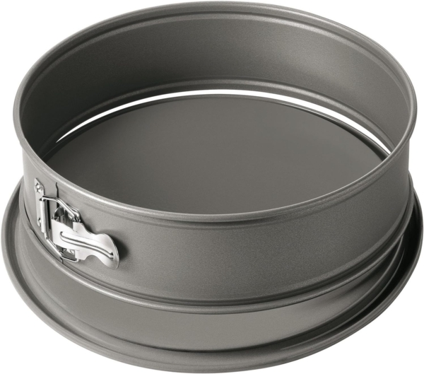 Original Kaiser La Forme Springform mit Flachboden 28 cm, runde Backform, auslaufsicher, antihaftbeschichtet, grau