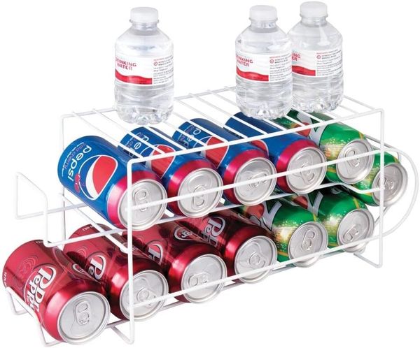 mDesign Küchenorganizer Kühlschrankregal Aufbewahrungsbehälter Weiß Dosenregal