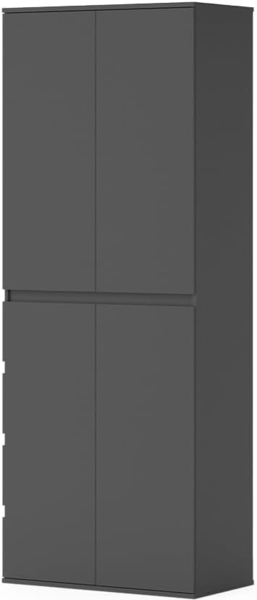 Kleiderschrank Claus Anthrazit 74 x 191.5 cm mit 4 Türen Vicco