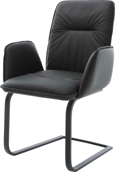 Freischwinger Vinja-Flex Echt-Leder Schwarz Freischwinger flach Schwarz