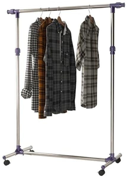 HOMCOM Kleiderständer, (Set, 1 St, Kleiderständer), Garderobenständer mit Rollen Höhenverstellbare Kleiderstange