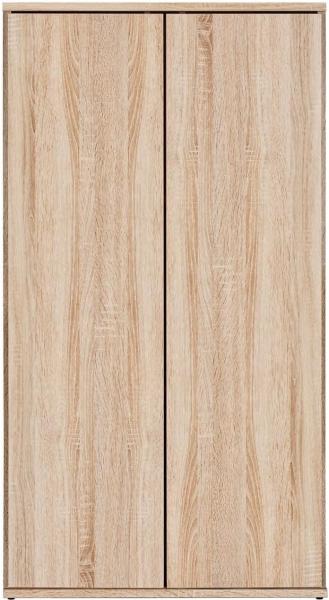 mokebo® Mehrzweckschrank 60 cm Breite mit Einlegeböden 'Der Schlanke', schmaler Schrank in Braun aus Holz, grifflose Öffnung, funktionaler Aktenschrank | Sonoma Eiche