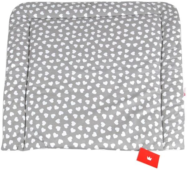 BABYLUX Wickelauflage Baby Wickeltisch Wickelunterlage 80x70 cm 95 - Herzen Grau