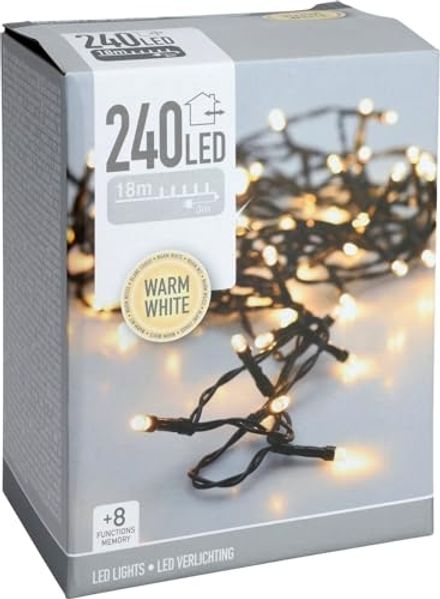 Christbaumbeleuchtung Koopman Christbaumbeleuchtung Lichterkette 240 LED Timer warm weiß