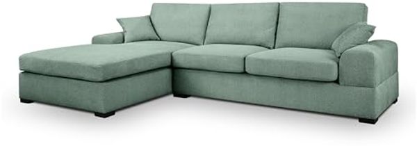Ecksofa (B/H/T: 308x90x186 cm) in Petrol