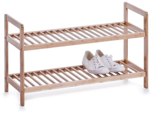 Schuhregal aus Bambus mit 2 Ebenen, 70 x 26 x 40 cm