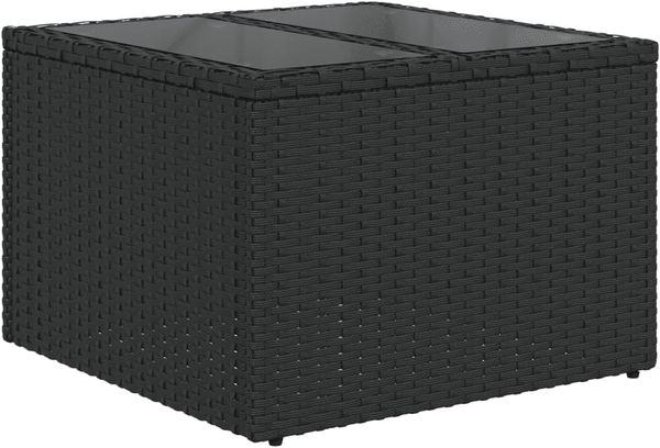 vidaXL 7-tlg. Garten-Sofagarnitur mit Kissen Schwarz Poly Rattan 3251053 Bild 7