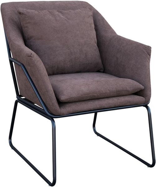SVITA Sessel Josie gepolstert Beistellsessel Lounge Couch Einzelsofa Relaxsessel Seat Fernsehsessel Stoff inkl. Kissen Stuhl Samt (Brown, Stoff)