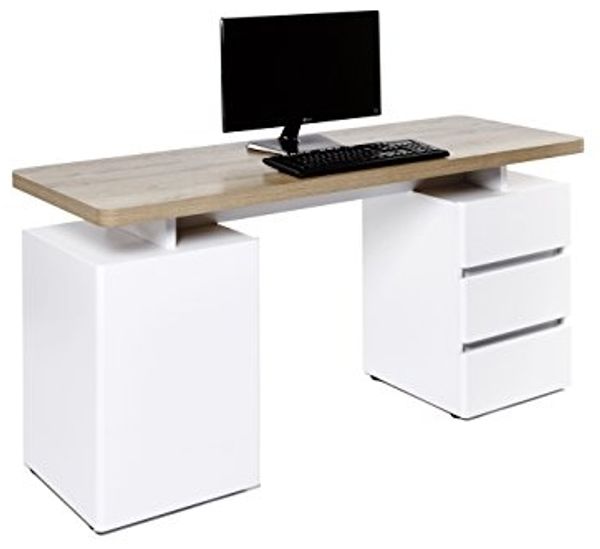 Jahnke Schreibtisch, Holzdekor, braun, 150 x 55 x 75. 5 cm